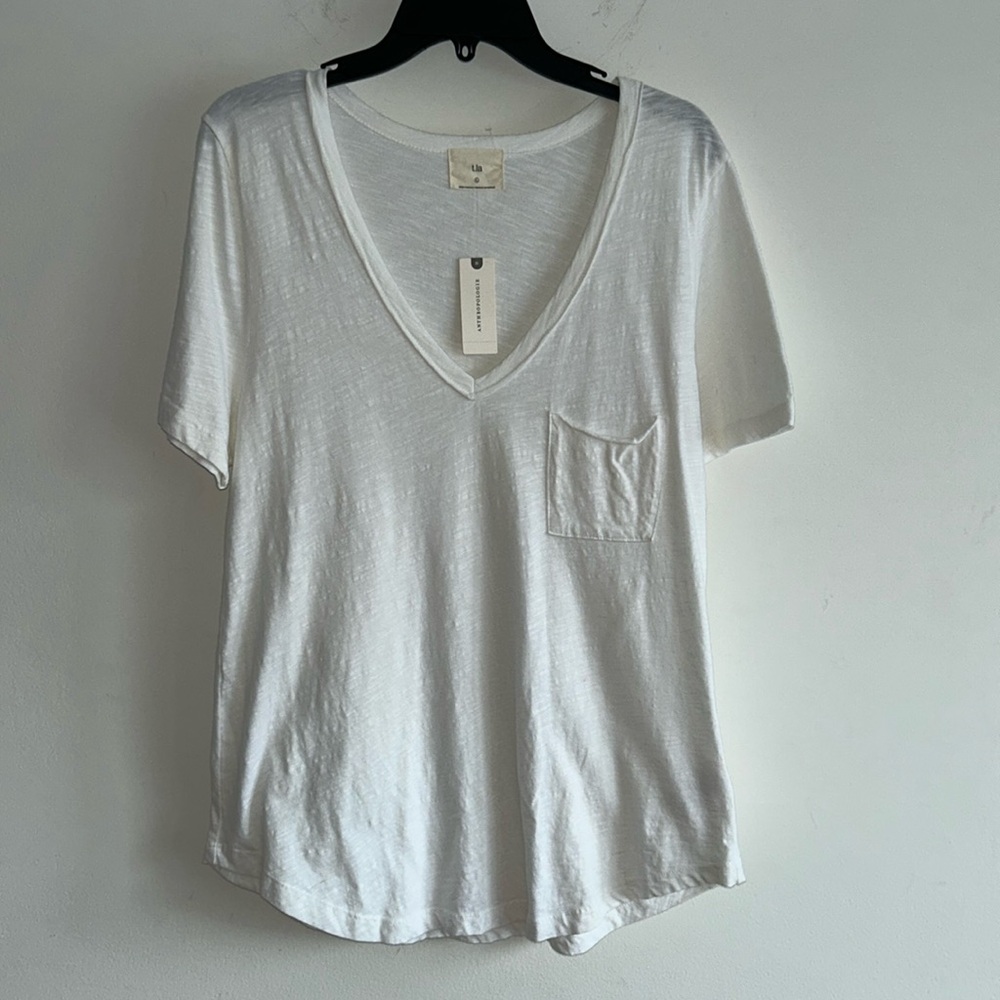 ANTHROPOLOGIE t.la - White- tee shirt T t-shirt - large